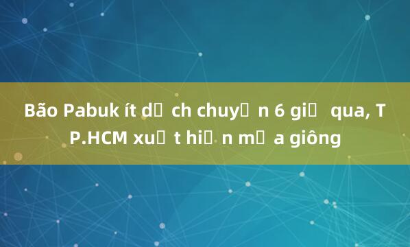 Bão Pabuk ít dịch chuyển 6 giờ qua， TP.HCM xuất hiện mưa giông